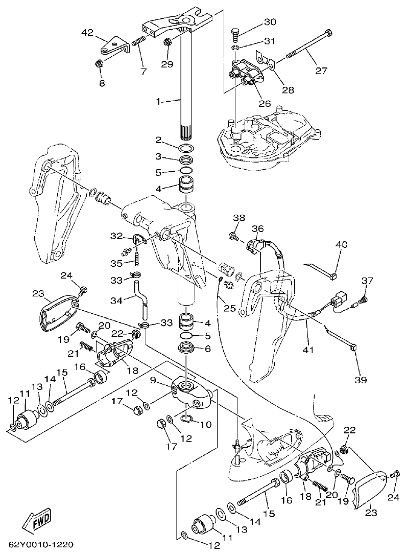 Yamaha FT50C BRACKET 3 parts diagram